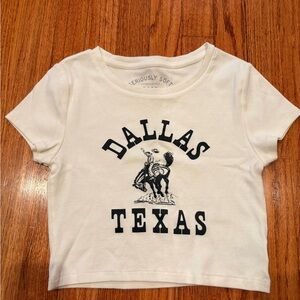 Aeropostale White Dallas Texas Crop Top